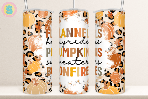 20Oz Fall Pumpkins Leopard Tumbler Wrap