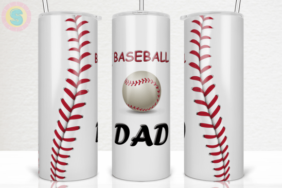 Baseball Dad 20Oz Tumbler Wrap PNG
