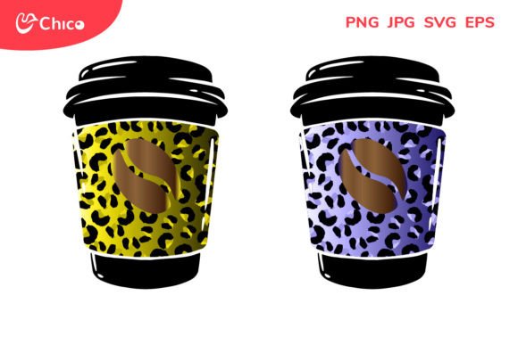 Coffee Cup, Leopard Pattern, Iced Coffee