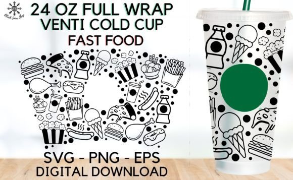 Fast Food Wrap Venti Cold Cup