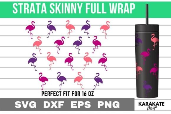 Flamingo 16oz Strata Skinny Wrap SVG