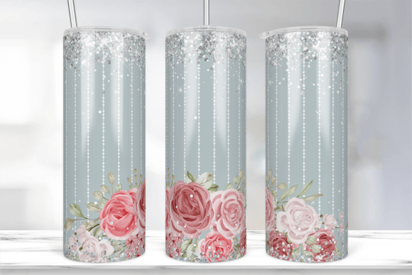 Floral Add Your Own Text Tumbler Wrap
