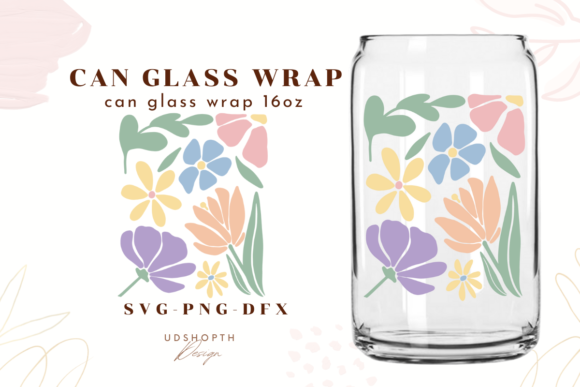 Flower Beer Can Glass SVG