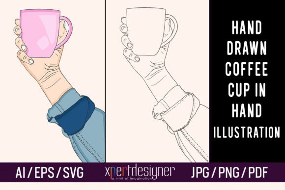 Hand Drawn Coffee Cup in Hand