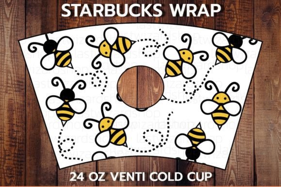 Honeycomb with Bee 24oz Cup Wrap