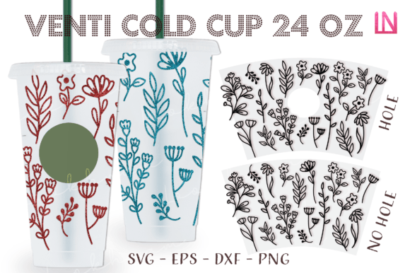 Line Spring Floral Venti 24 Oz Cup Wrap