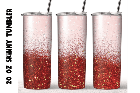Red Glitter 20 Oz Skinny Tumbler Wrap