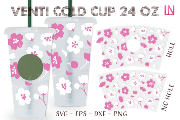Sakura Blossom 24 Oz Venti Cold Cup Wrap