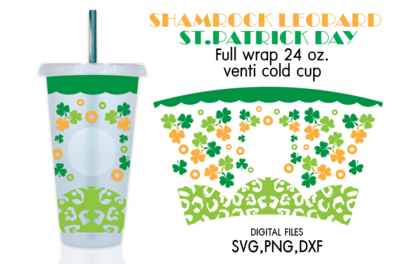 Shamrock Leopard Venti Cold Cup 24 Oz.
