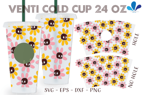 Skull Daisy Halloween Flower Venti Wrap