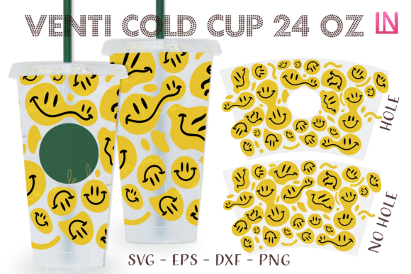 Smiley Faces Emoji 24 Oz Venti Cup Wrap