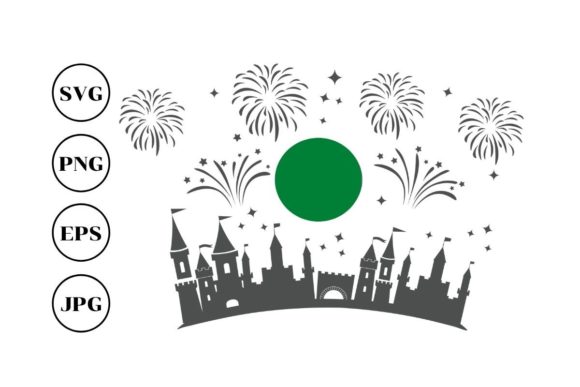 Winter Castle Christmas Fireworks SVG